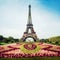Eiffel Tower Adorned with Floral Splendor