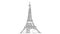 Eiffel Tower animation Black Silhouette