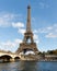 Eiffel Tower as seen from the Seine River, Paris, France