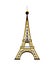 Eiffel Tower backlit isolated on white background