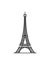 Eiffel tower black on white background illustration vector