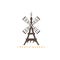 Eiffel tower with bread and mill vector design