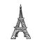 Eiffel tower famous landmark of paris, symbol of romance, love, nostalgia
