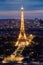 Eiffel tower, famous landmark and travel destination in Paris, France at night in summer