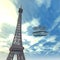 Eiffel Tower with Fantasy Airship