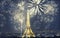 Eiffel tower with fireworks, New Year in Paris