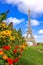 Eiffel tower and flowers, Paris, France