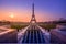 Eiffel Tower and fountain at Jardins du Trocadero at sunrise, Pa