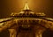 Eiffel tower, golden light in Paris at night