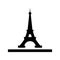 Eiffel, tower icon. Black vector graphics