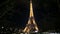 Eiffel tower illuminated in Paris