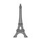 Eiffel tower isolated. Paris attractions. Landmark of France on