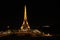 Eiffel Tower light performance show in twilight. Paris, France.
