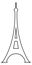 Eiffel tower line icon. Black french landmark