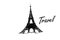Eiffel tower logo on white background. illistration design style