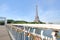 Eiffel tower and love lock padlock cityscape Paris France