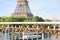Eiffel tower and love lock padlock cityscape Paris France
