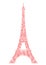 Eiffel tower made of pink sakura flowers vector design