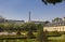 The Eiffel Tower and the manicured garden of Les Invalides Paris