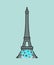 Eiffel Tower in medical mask. Quarantine in France. Coronavirus epidemic in world. Outbreak Covid-19 Pandemic. World disaster