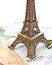 Eiffel tower model and Euro banknotes