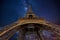 The Eiffel Tower at night in Paris, France