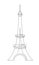 Eiffel Tower in Paris. An architectural monument of the early 20th century. Continuous line drawing. Vector illustration