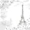 Eiffel Tower, Paris. Black and white illustration.