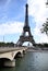 Eiffel Tower in Paris and the bridge in front of it