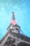 Eiffel tower, Paris, France, Europe with blurry background and graphics