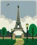 Eiffel Tower Paris France illustration art