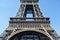 Eiffel tower paris france middle section first floor closeup