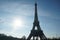 Eiffel Tower from Paris, France, photographed through love lockers placed by tourists. outdoor photography.