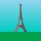 Eiffel Tower in Paris, France vector illustration. Flat style icon.