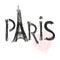 Eiffel tower. Paris hand drawn letter vector illustration poster design