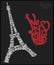 Eiffel Tower Paris lettering poster