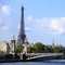 Eiffel Tower Paris river seine bridge square format