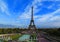 Eiffel Tower in Paris scenic view with the blue sky