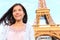 Eiffel tower Paris tourist woman