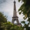 Eiffel Tower and Parisian Scenery Photograph of Iconic Landmark