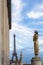 Eiffel tower, perspective seen from Trocadero with sculpture. city of architecture