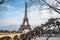 Eiffel tower from the promenade of the Seine