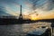 Eiffel tower from the promenade of the Seine