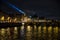 Eiffel tower from the promenade of the Seine at night