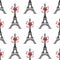 Eiffel tower seamless pattern vector illustration