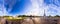 The Eiffel Tower seen from Pont d`Iena in Paris, France. 360 degree panoramic view