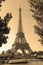 Eiffel Tower with sepia filter, Paris France