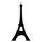 Eiffel tower silhouette. Emblem of Paris, capital city of France. Europe. Vector Icon.