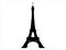 Eiffel tower silhouette vector art white background