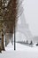 Eiffel Tower in the snow